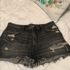 Abercrombie & Fitch black wash jean shorts